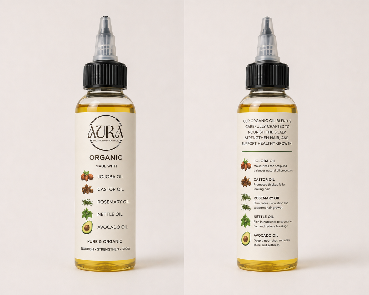 Aura Hair Oil bottle